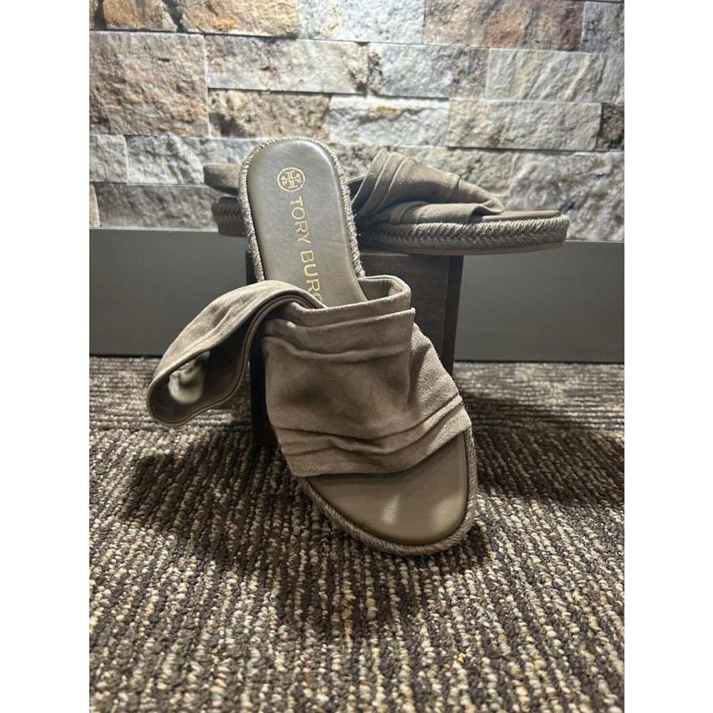 TORY BURCH SLING BACK SUEDE ESPADRILLE SANDALS IN NEUTRAL SIZE 5.5 - Picture 7 of 8